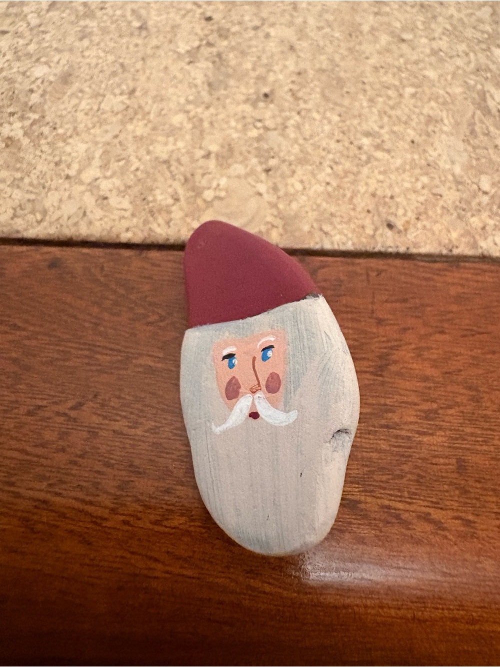 Vintage Santa Pendant - Red Hat, White Beard